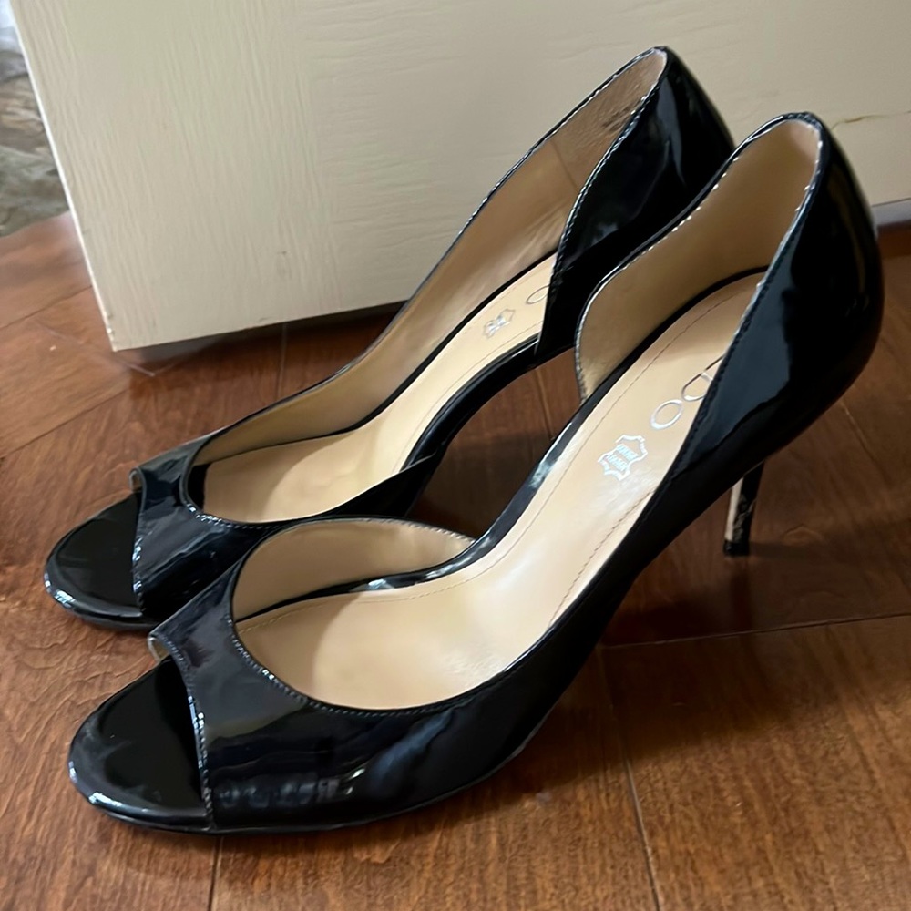 Patent Leather open toe heels